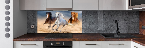 Platte für Küchenrückwand Pferde in der Wüste