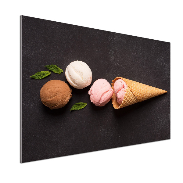 Glasrückwand für die küche Eiscreme in einer Waffeltüte