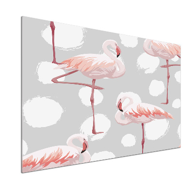 Glasrückwand für die küche Flamingos