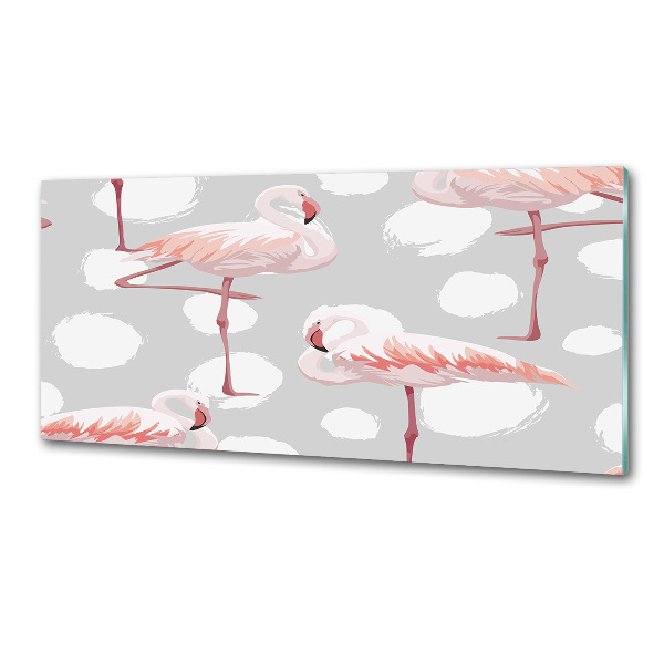 Glasrückwand für die küche Flamingos
