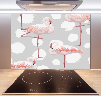 Glasrückwand für die küche Flamingos