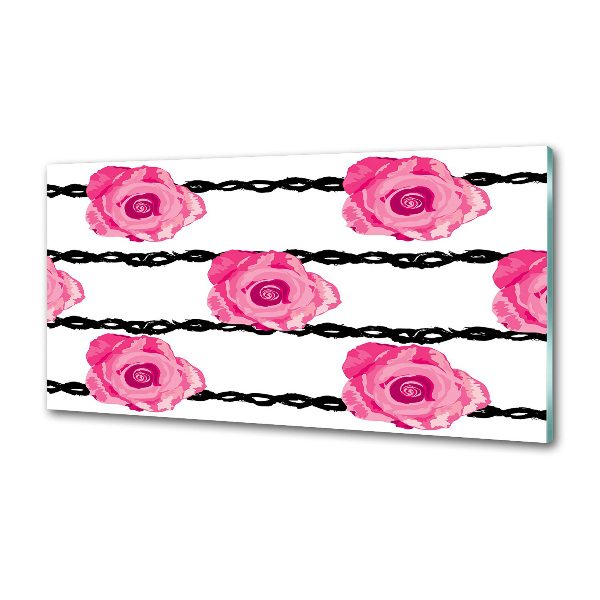 Glasrückwand für die küche Rosen