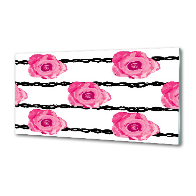 Glasrückwand für die küche Rosen