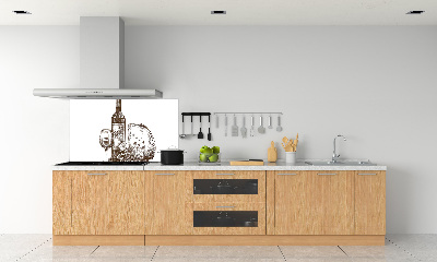 Platte für Küchenrückwand Wein und Snacks