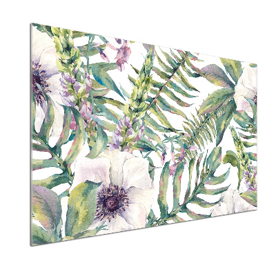 Küchen wandpaneel Farne und Blumen