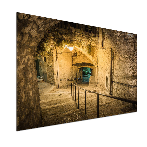 Küchen wandpaneel Peille bei Nacht, Frankreich