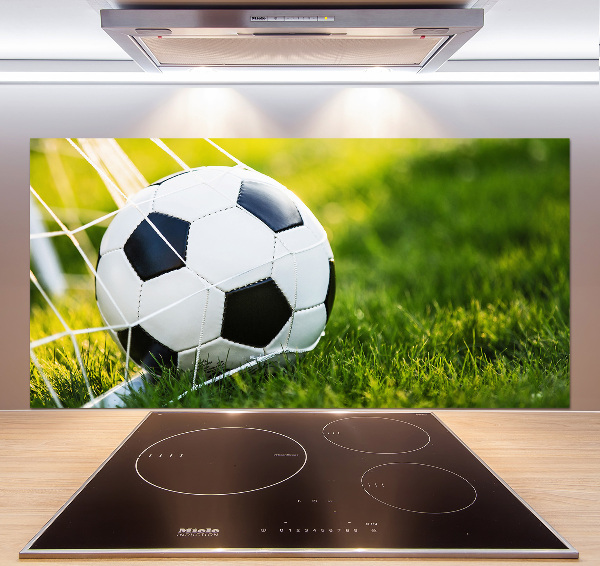 Glasrückwand für die küche Der Ball ist im Tor