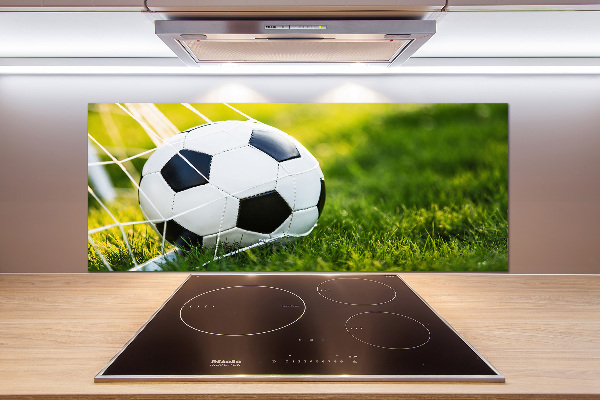 Glasrückwand für die küche Der Ball ist im Tor