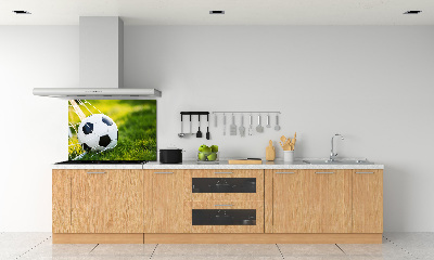 Glasrückwand für die küche Der Ball ist im Tor