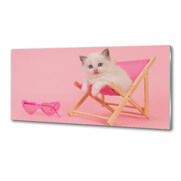 Küchen wandpaneel Katze auf einem Liegestuhl