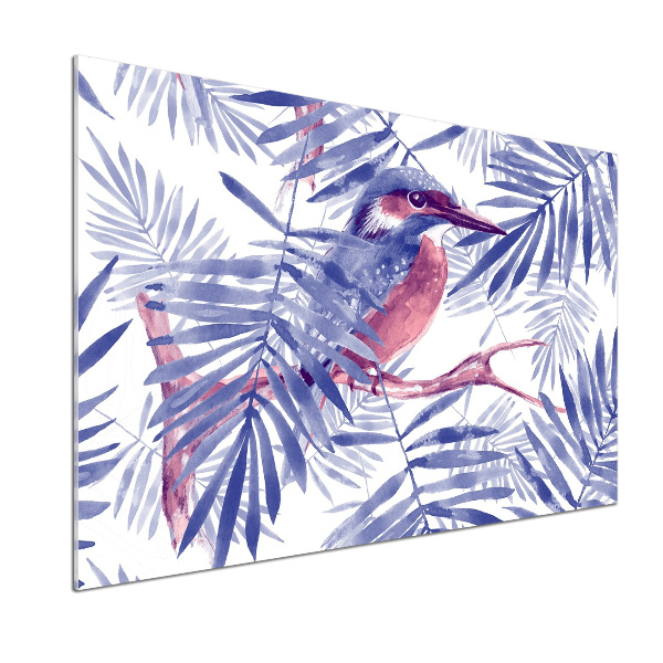 Glasrückwand für die küche Pflanzen und Vögel