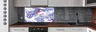 Glasrückwand für die küche Pflanzen und Vögel