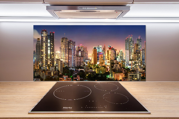 Glasrückwand für die küche Bangkok bei Nacht