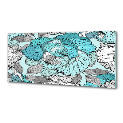 Glasrückwand für die küche Blumenmuster