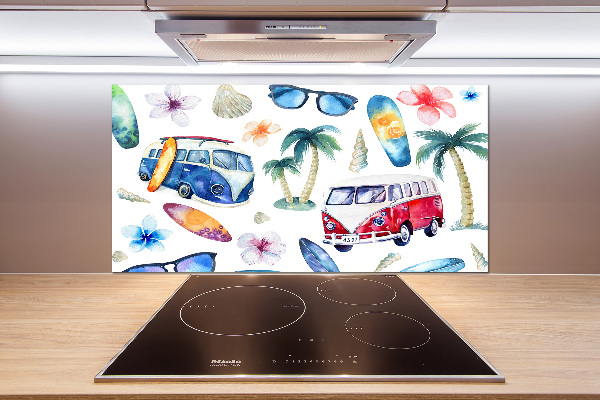 Glasrückwand für die küche Surfsymbole