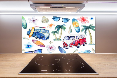 Glasrückwand für die küche Surfsymbole