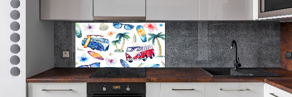 Glasrückwand für die küche Surfsymbole