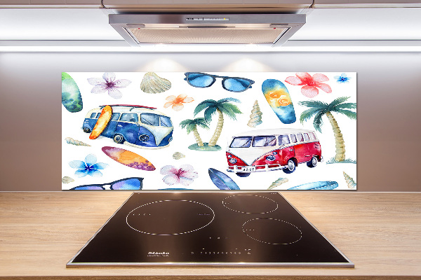 Glasrückwand für die küche Surfsymbole