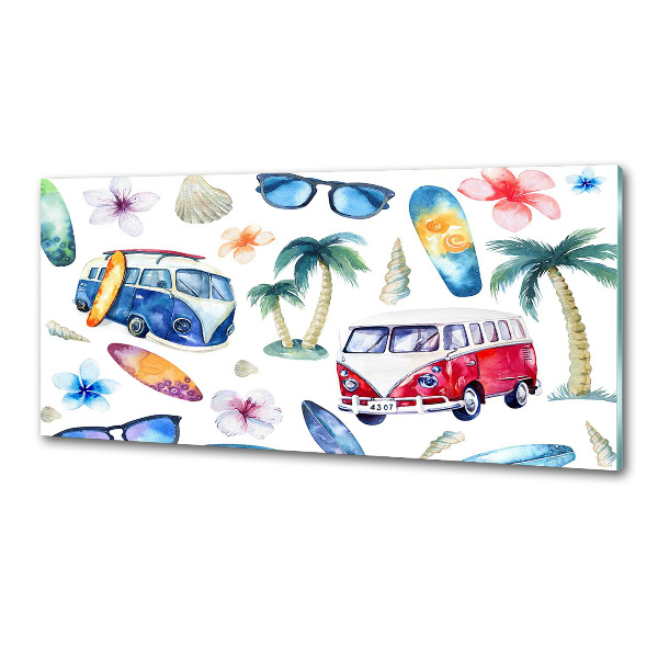 Glasrückwand für die küche Surfsymbole