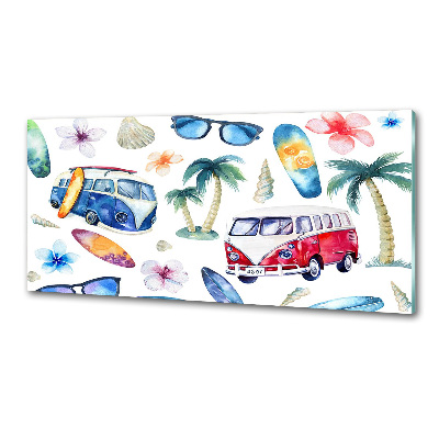 Glasrückwand für die küche Surfsymbole