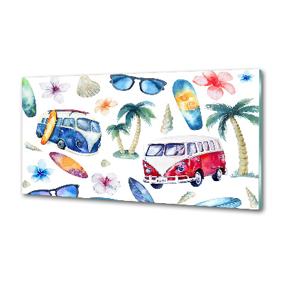 Glasrückwand für die küche Surfsymbole