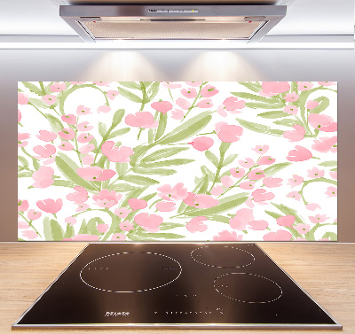 Glasrückwand für die küche Blumenmuster