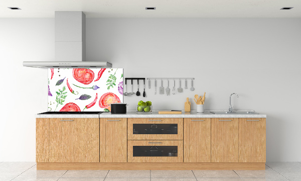 Platte für Küchenrückwand Tomaten und Gewürze