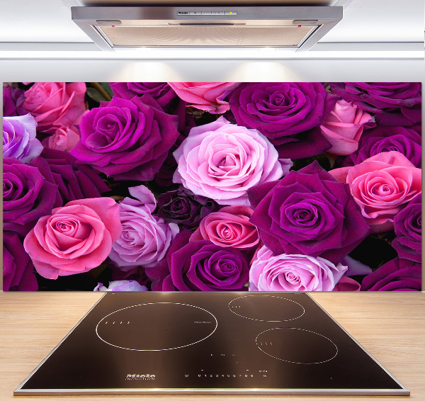 Glasrückwand für die küche Rosen