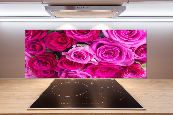 Platte für Küchenrückwand Strauß aus rosa Rosen