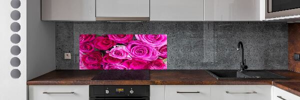 Platte für Küchenrückwand Strauß aus rosa Rosen