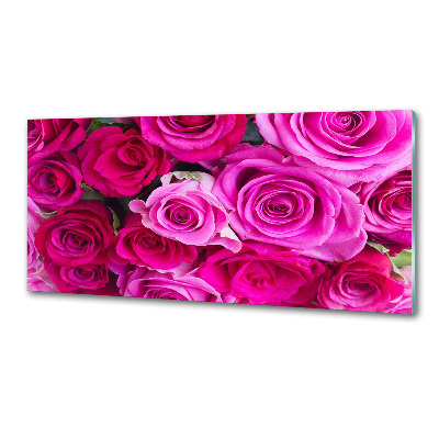 Platte für Küchenrückwand Strauß aus rosa Rosen
