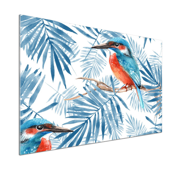 Platte für Küchenrückwand Pflanzen und Vögel