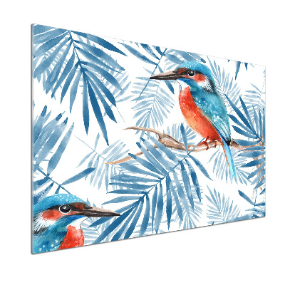 Platte für Küchenrückwand Pflanzen und Vögel