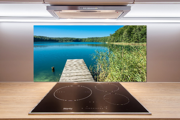 Glasrückwand für die küche Pier am See