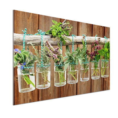 Küchen wandpaneel Kräuter im Glas