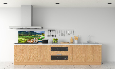 Küchen wandpaneel Boote auf dem See