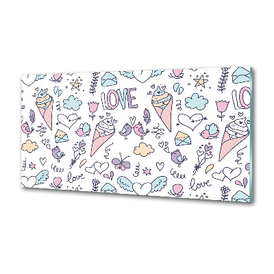 Glasrückwand für die küche Romantisches Muster