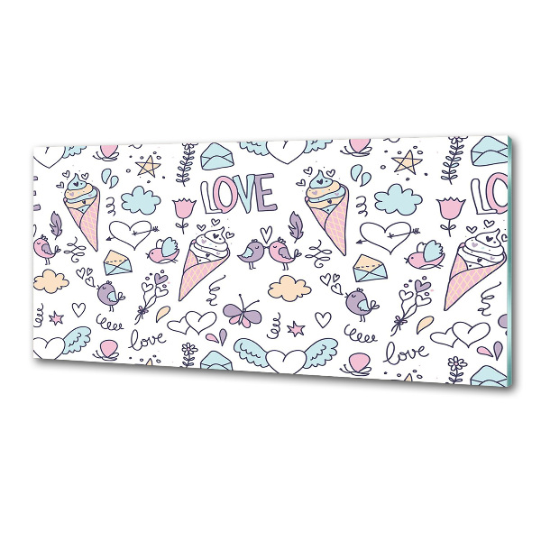 Glasrückwand für die küche Romantisches Muster