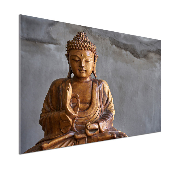Glasrückwand für die küche Buddha aus Holz
