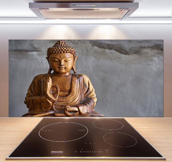 Glasrückwand für die küche Buddha aus Holz
