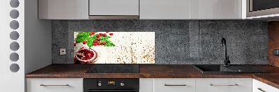 Küchen wandpaneel Himbeermarmelade