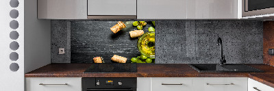 Platte für Küchenrückwand Weißwein und Früchte