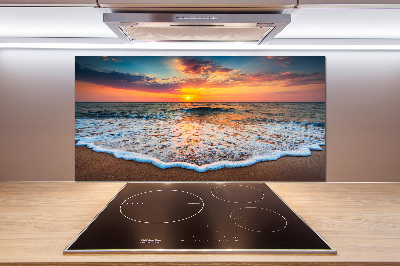 Platte für Küchenrückwand Sonnenuntergang über dem Meer