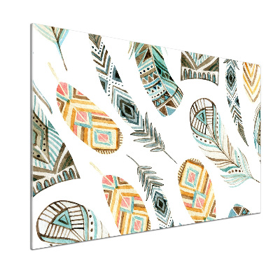 Glasrückwand für die küche Ethnische Federn