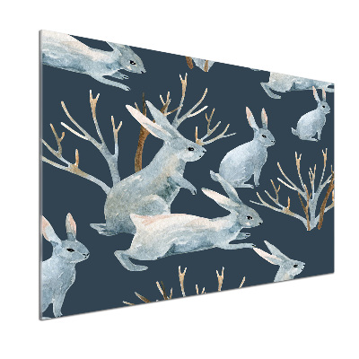 Platte für Küchenrückwand Kaninchen im Winter