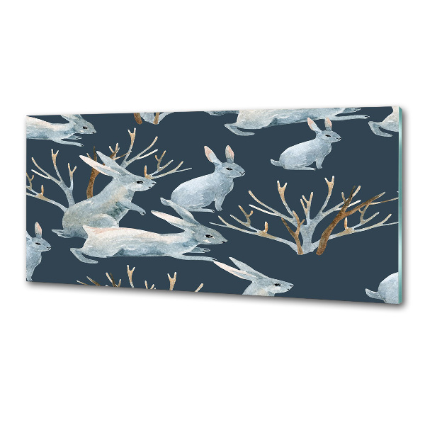 Platte für Küchenrückwand Kaninchen im Winter