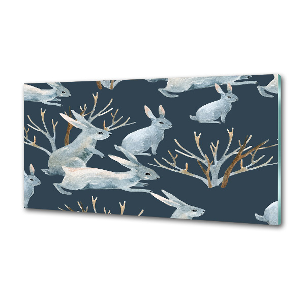 Platte für Küchenrückwand Kaninchen im Winter