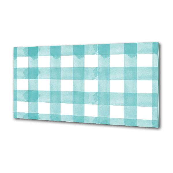 Platte für Küchenrückwand Blau kariert