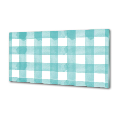 Platte für Küchenrückwand Blau kariert