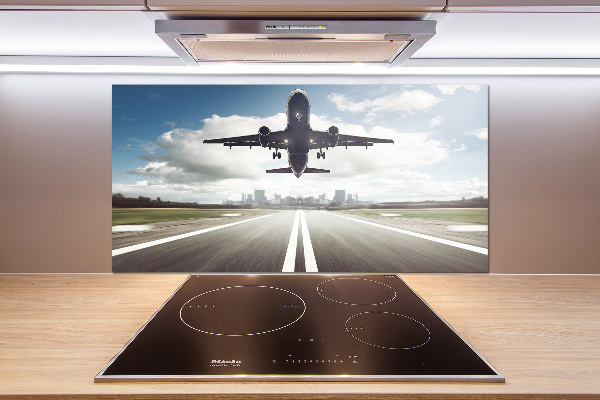 Glasrückwand für die küche Ein Flugzeug startet